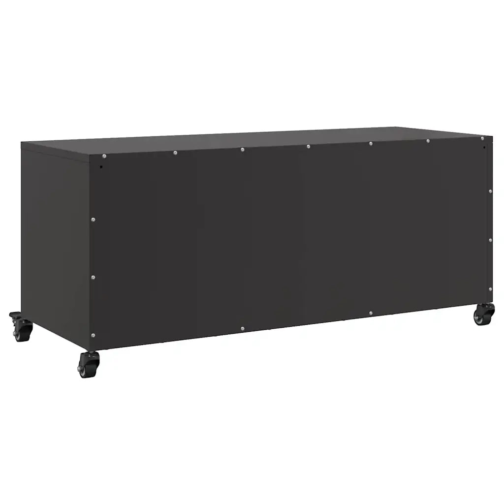 Mobile TV Nero 100,5x39x43,5 cm in Acciaio