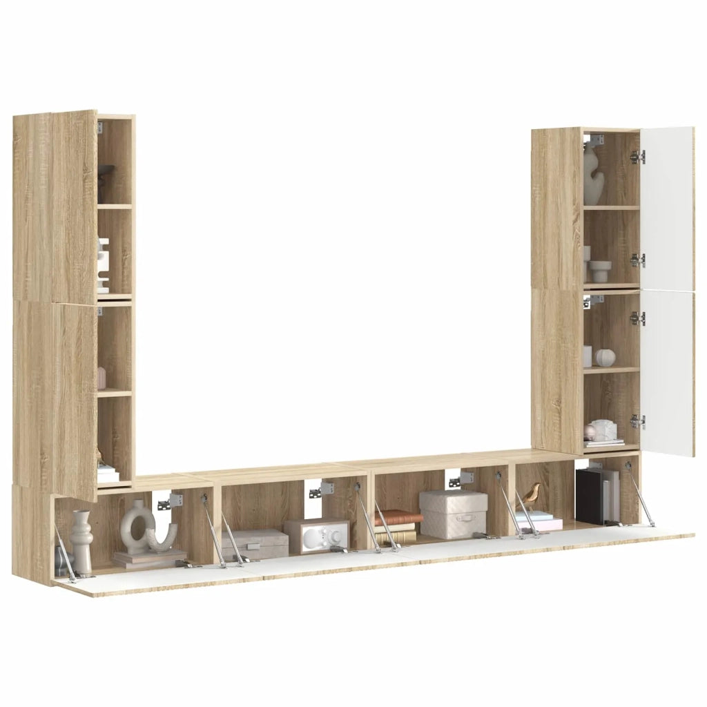 Set mobile TV 8 pcs Rovere Sonoma Legno multistrato