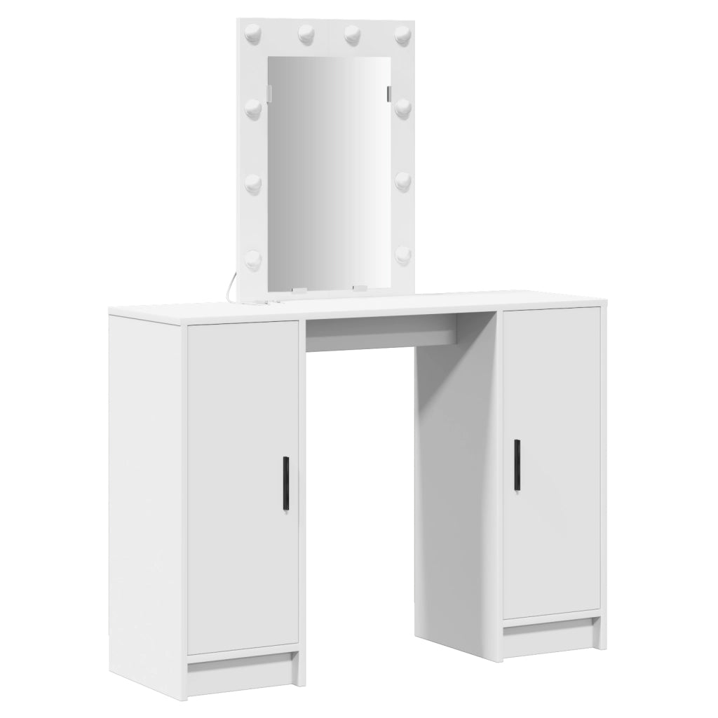 Toeletta con Luci LED Bianca 102x33x135 cm