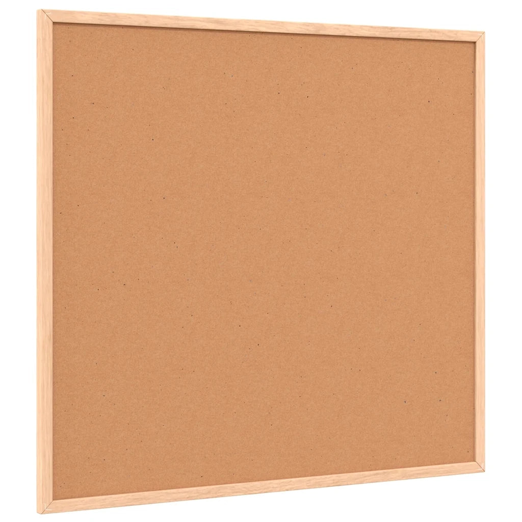 Bacheca in sughero con cornice in legno di pino massiccio 60x55 cm 4017419