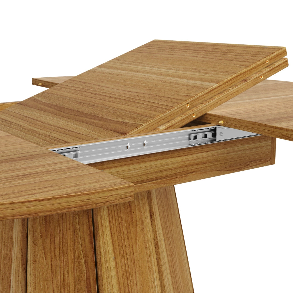 Tavolo da pranzo allungabile 118(158)x118x76.8 cm; MDF e metallo marrone