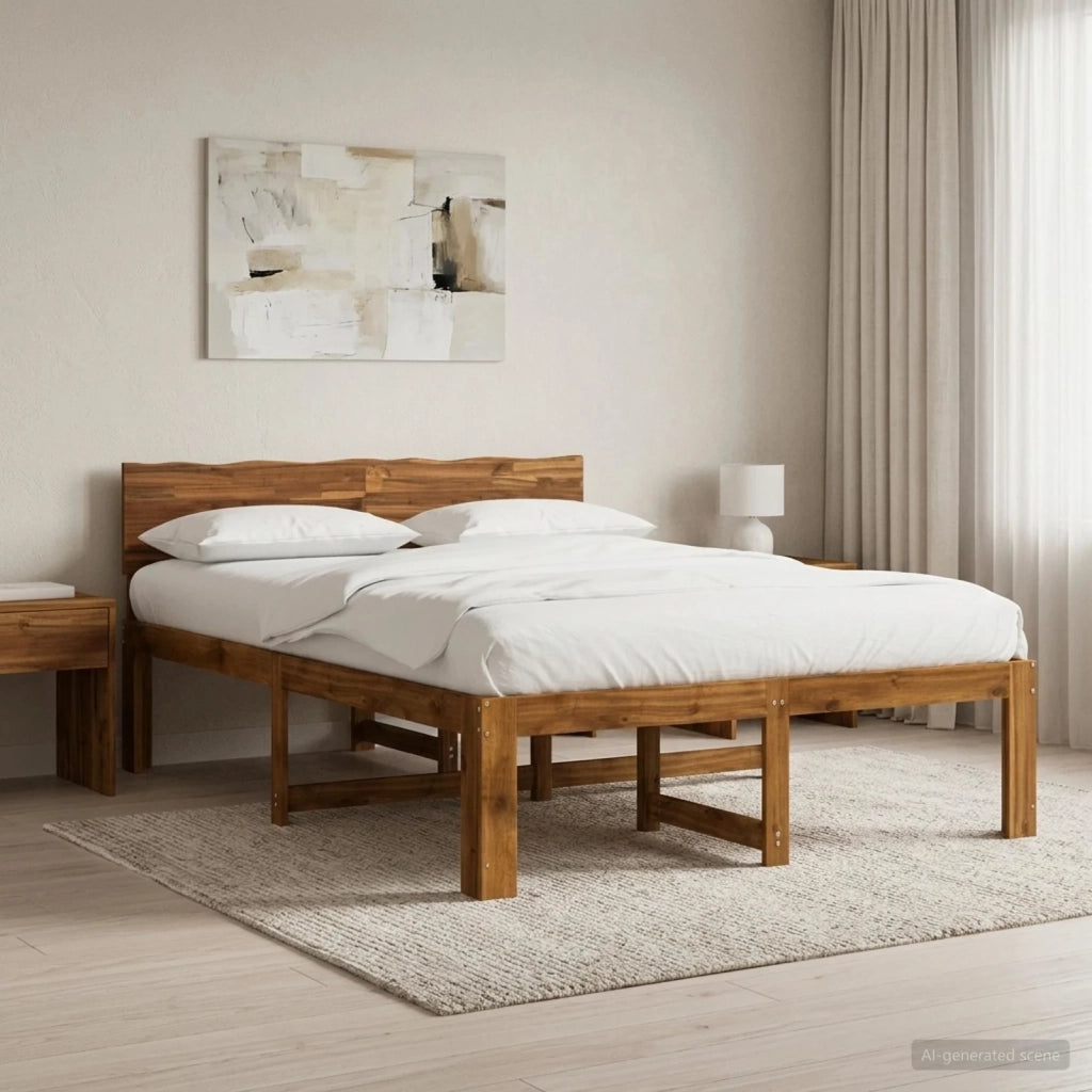 Letto matrimoniale con testiera ROSTOCK Naturale 160 x 200 cm 3405465