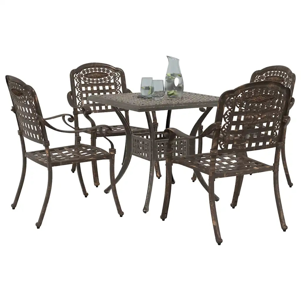 Set di Tavolo da Giardino 5 pcs Bronzo Alluminio pressofuso 3334728
