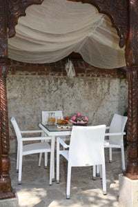 Sedia da Giardino 60x61xh88 cm in Polyrattan Adila Bianco