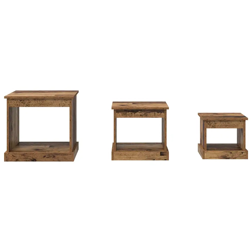 Tavolino da salotto 3 pcs Legno vecchio Legno multistrato 881450