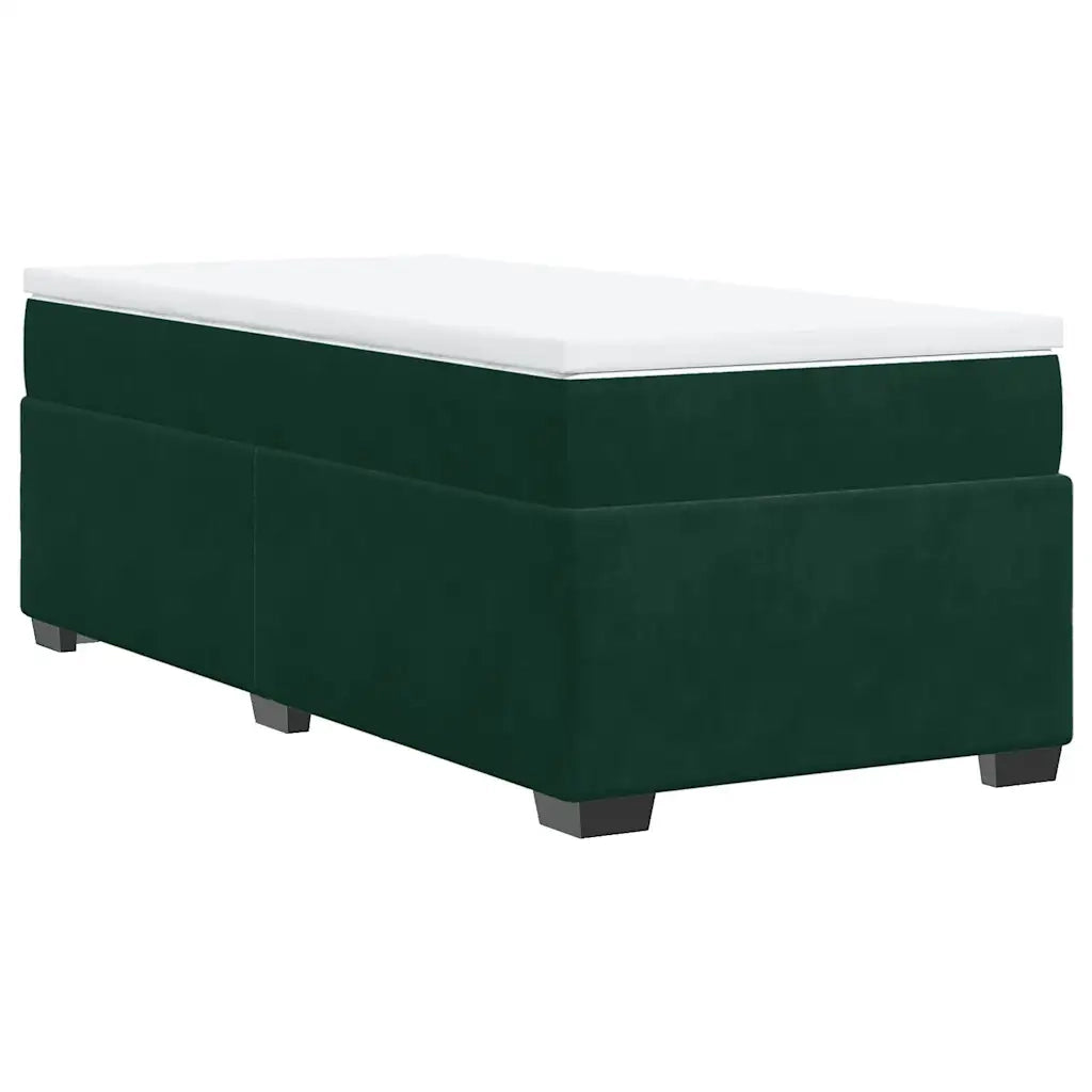 Giroletto a Molle con Materasso Verde Scuro 100x200 cm Velluto 3285266