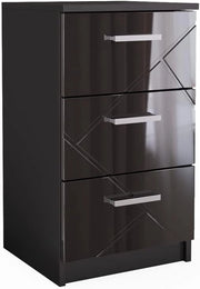 Comodini camera da letto Irma, Nero, 35.5 x 66 cm, adatto per il posizionamento laterale accanto a letti boxspring