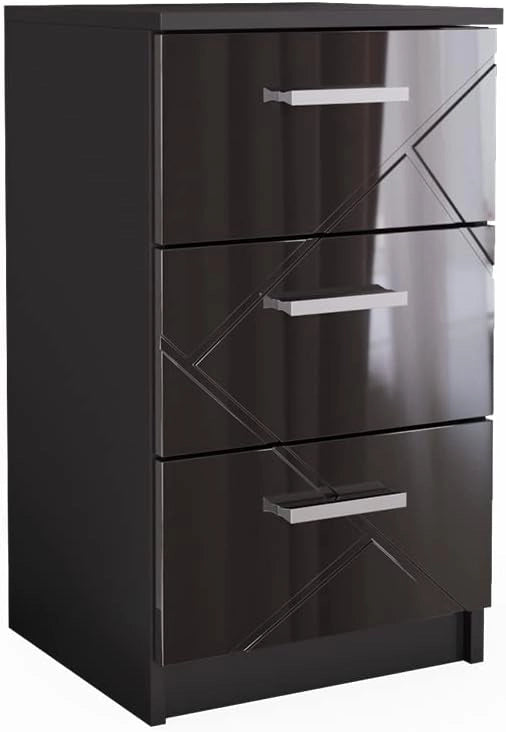 Comodini camera da letto Irma, Nero, 35.5 x 66 cm, adatto per il posizionamento laterale accanto a letti boxspring