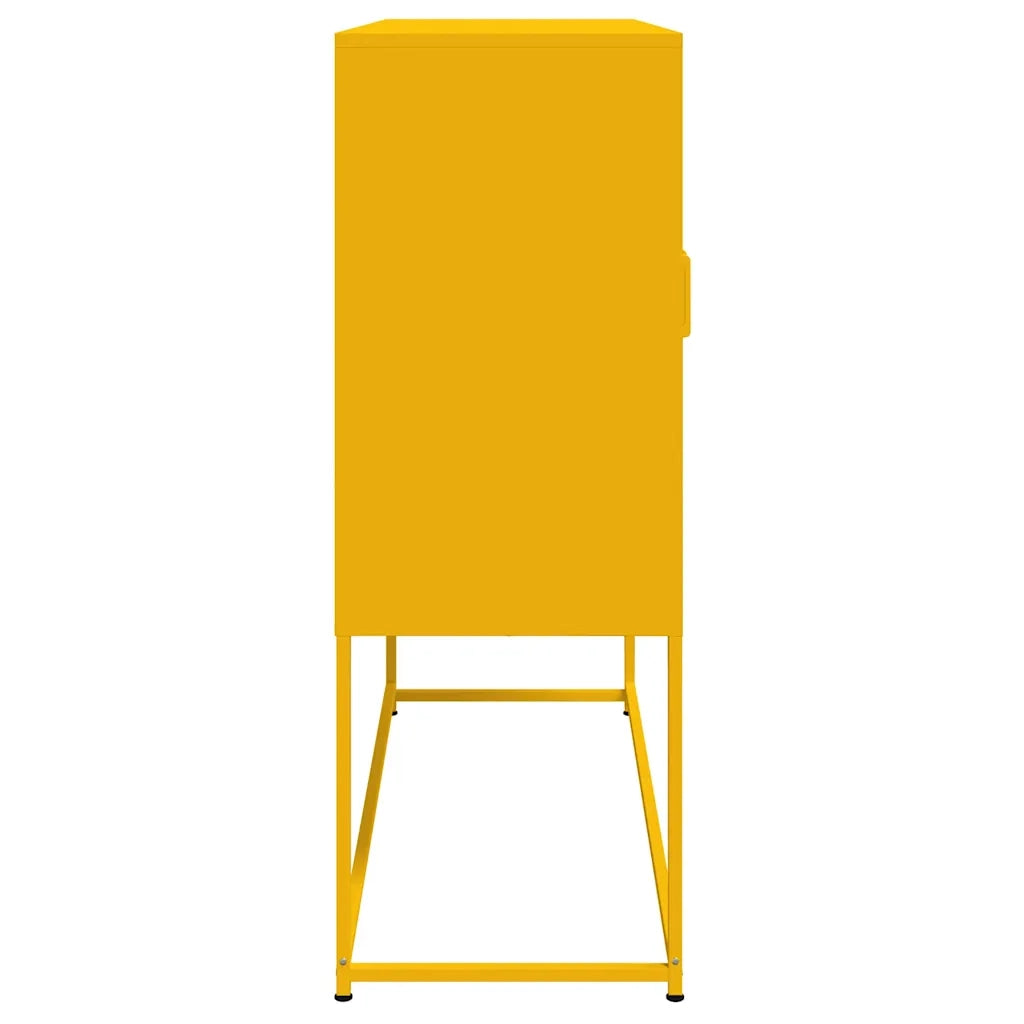 Credenza-Buffet-Armadio da cucina Giallo Senape 100,5x39x107 cm in Acciaio