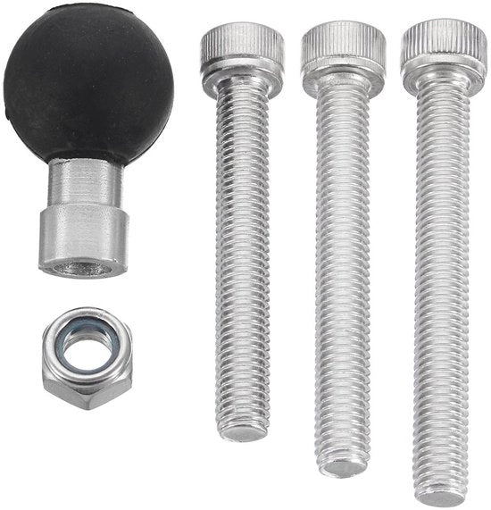 Fermo motore con 1" molla - Kit viti M8 - Braccio regolabile - Dampened - Aluminio verniciato - Nero/argento - Supporto motore