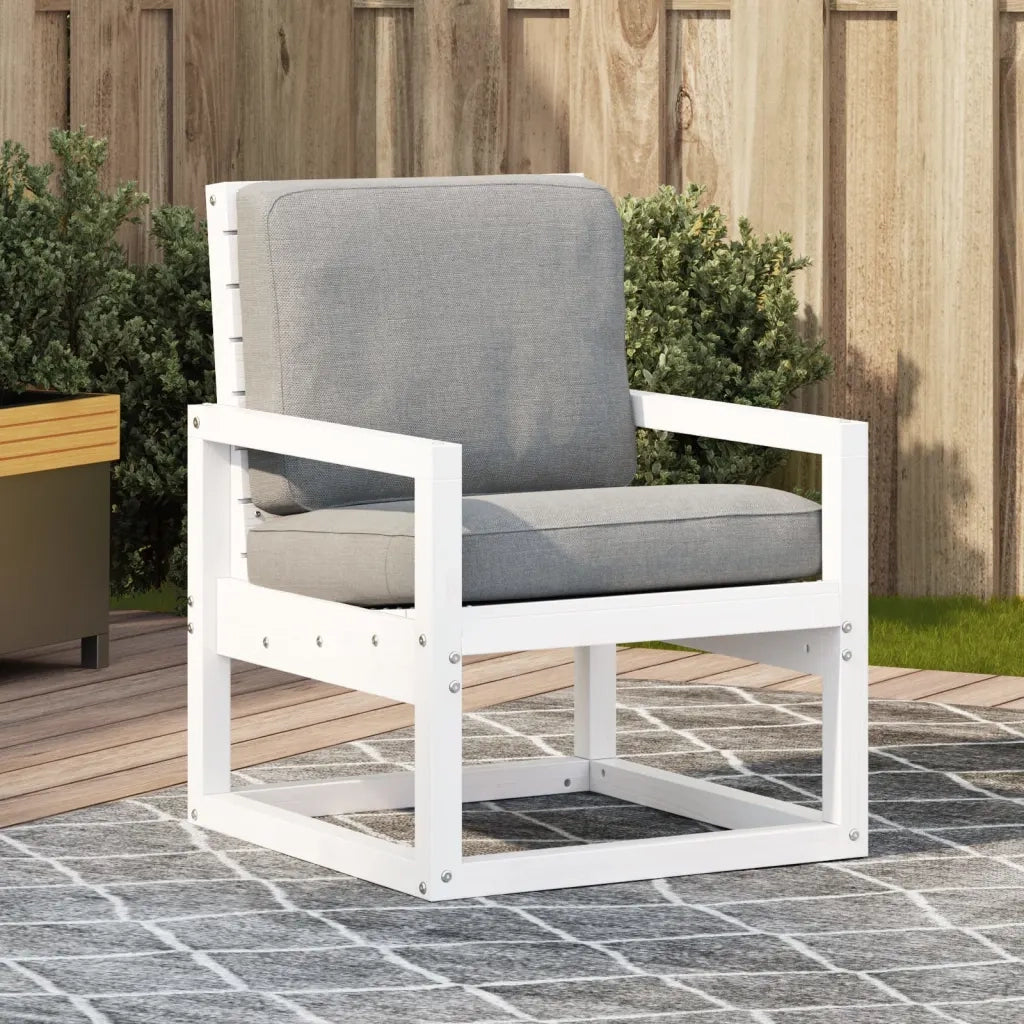 Sedia da Giardino | Sedie da Esterno Bianca 57,5x63x76 cm Legno Massello di Pino