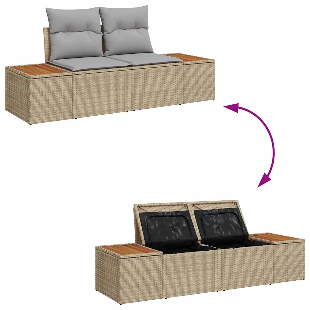 Set Divano da Giardino 5 pcs beige e grigio chiaro Poly Rattan 3356755