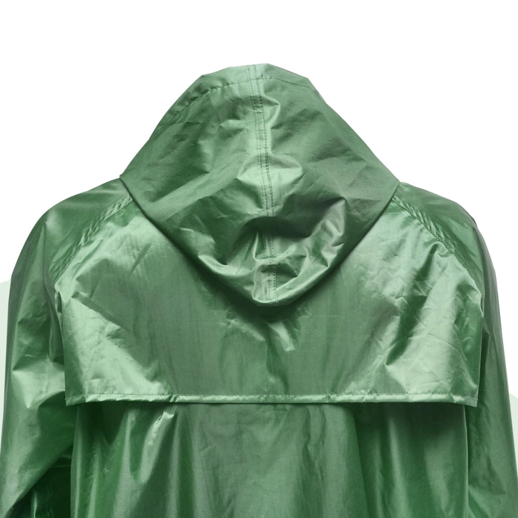 Mantella con cappuccio impermeabile taglia XL in poliestere con membrana in PVC, aperture di ventilazione, 2 tasche e cerniera, verde Breckner Germany