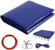 Copertura Piscina Retta 210x304cm - Nero/Blu - Per Piscina a 200x300cm Struttura