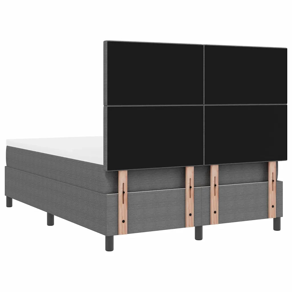Letto a molle con testiera Grigio chiaro e bianco 140 x 190 cm 3337555