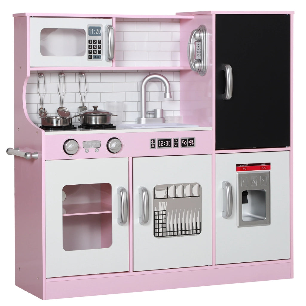 Cucina per Bambini con Accessori ¨C zephmum ¨C Rosa 83.8x26.8x81 cm