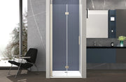 Box doccia 80 cm apertura a SOFFIETTO nicchia H200 cm cristallo 6mm profilo SATINATO LIAM