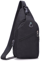Borsa da petto uomo semplice, zaino da spalla unico, borsa da spalla crossbody, piccola borsa leggera, nera