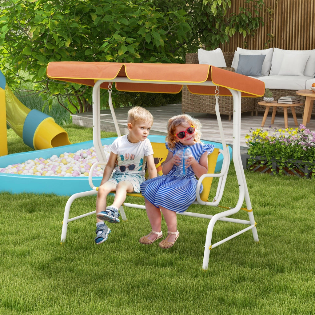 Dondolo da Giardino 2 Posti con Cuscini e Telo ¨C zephmum ¨C Grigio 110x70x110 cm
