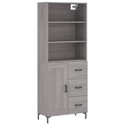 Buffet credenza cassettiera armadio mobile contenitore organizer cucina soggiorno salotto rovere Sonoma alto 69,5 x 34 x 180 cm legno ingegnerizzato grigio 02_0035436