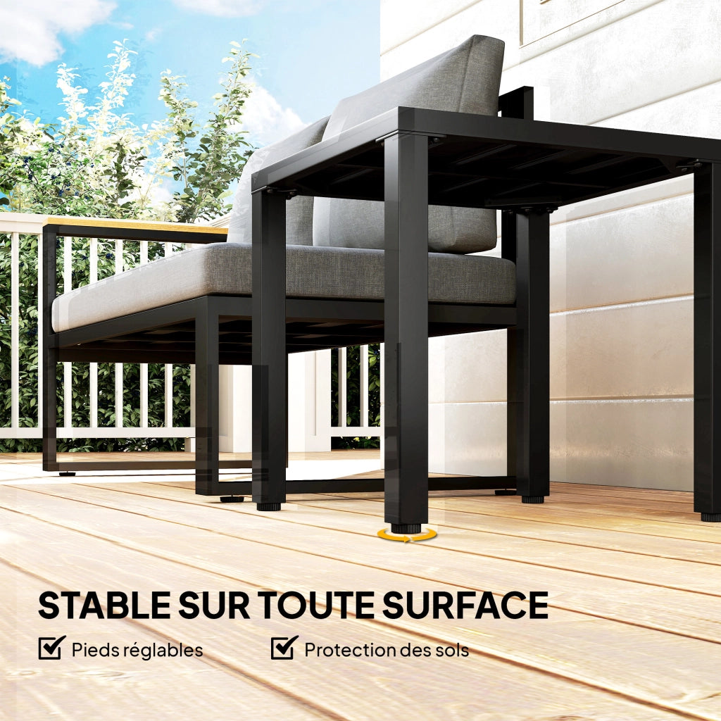 Tavolo da giardino quadrato ¨C Zephmum ¨C Nero metallo