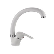 Rubinetto cucina a canna alta in ottone bianco Remy