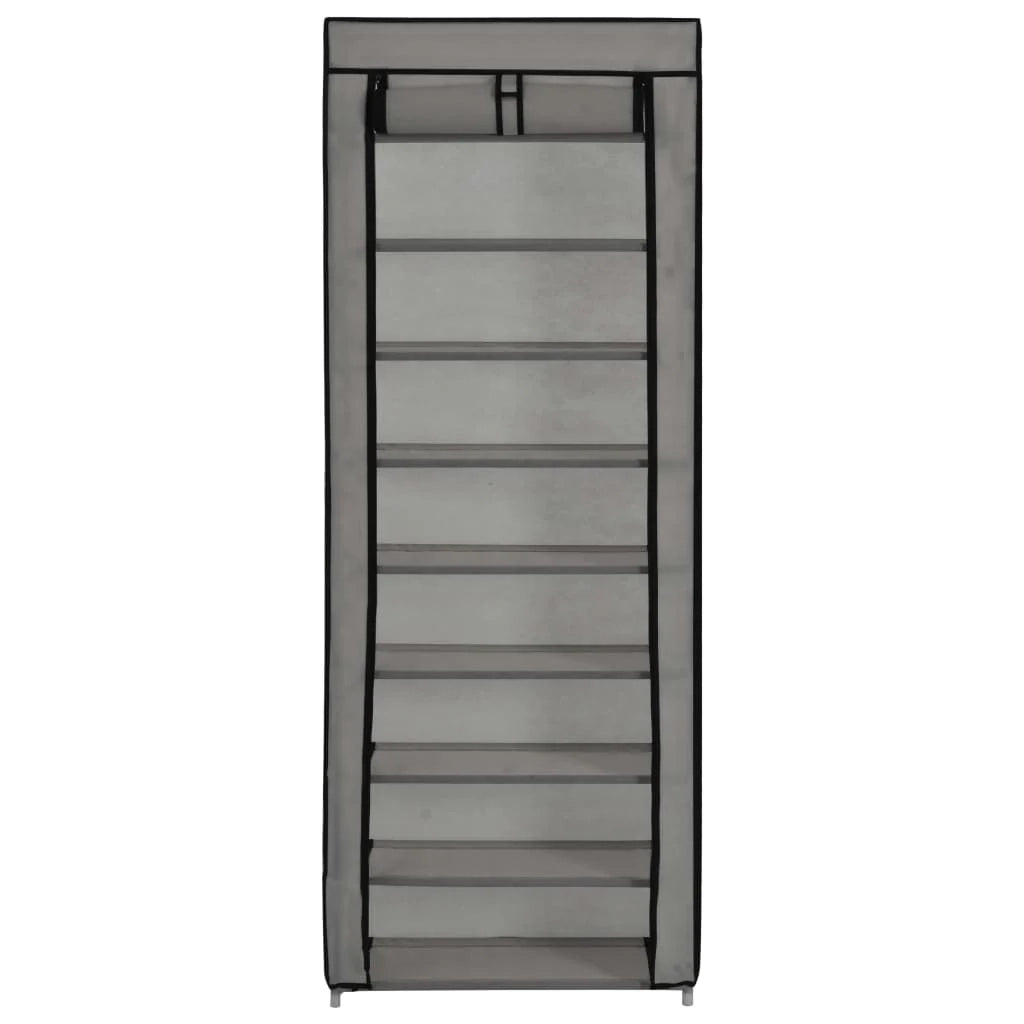Scarpiera mobile contenitore per scarpe mobile ingresso/corridoio/soggiorno con coperchio 57 x 29 x 162 cm tessuto grigio 02_0021410