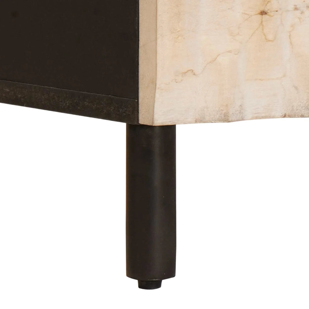 Armadio da Notte Bianco 50 x 33 x 60 cm Legno di mango massello