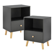 Set di 2 tavolini laterali 54 x 40 x 30 cm grigio scuro 03_0009714