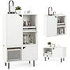 Libreria Impilabile da Pavimento con Ripiano Regolabile e Cubi, Mobile Espositivo con Gambe Metalliche, Organizzatore per Soggiorno Camera da Letto Studio, 60x30x96,5 cm