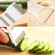 Trade Shop - Pelatutto Pela Tutto Multifunzione Peeler Affetta Pela Cucina Taglia Verdure -