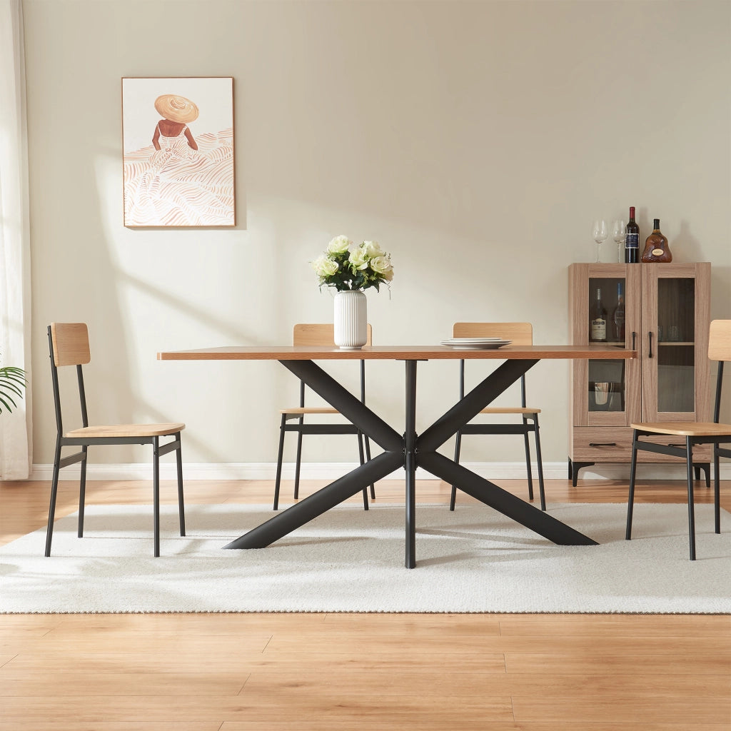 Telaio Svallersun per Mobili 'Fai da Te' Struttura a 4 Gambe Incrociate in Acciaio con Profili Ovali 140 x 78 x 71,5 cm - Nero [en.casa]