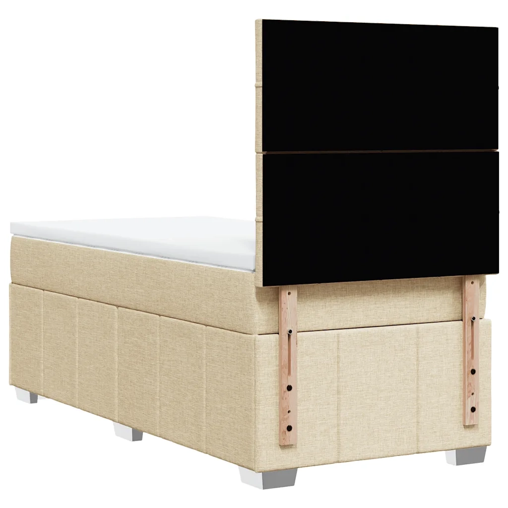 Giroletto a Molle con Materasso Crema 100x200 cm in Tessuto 3293884