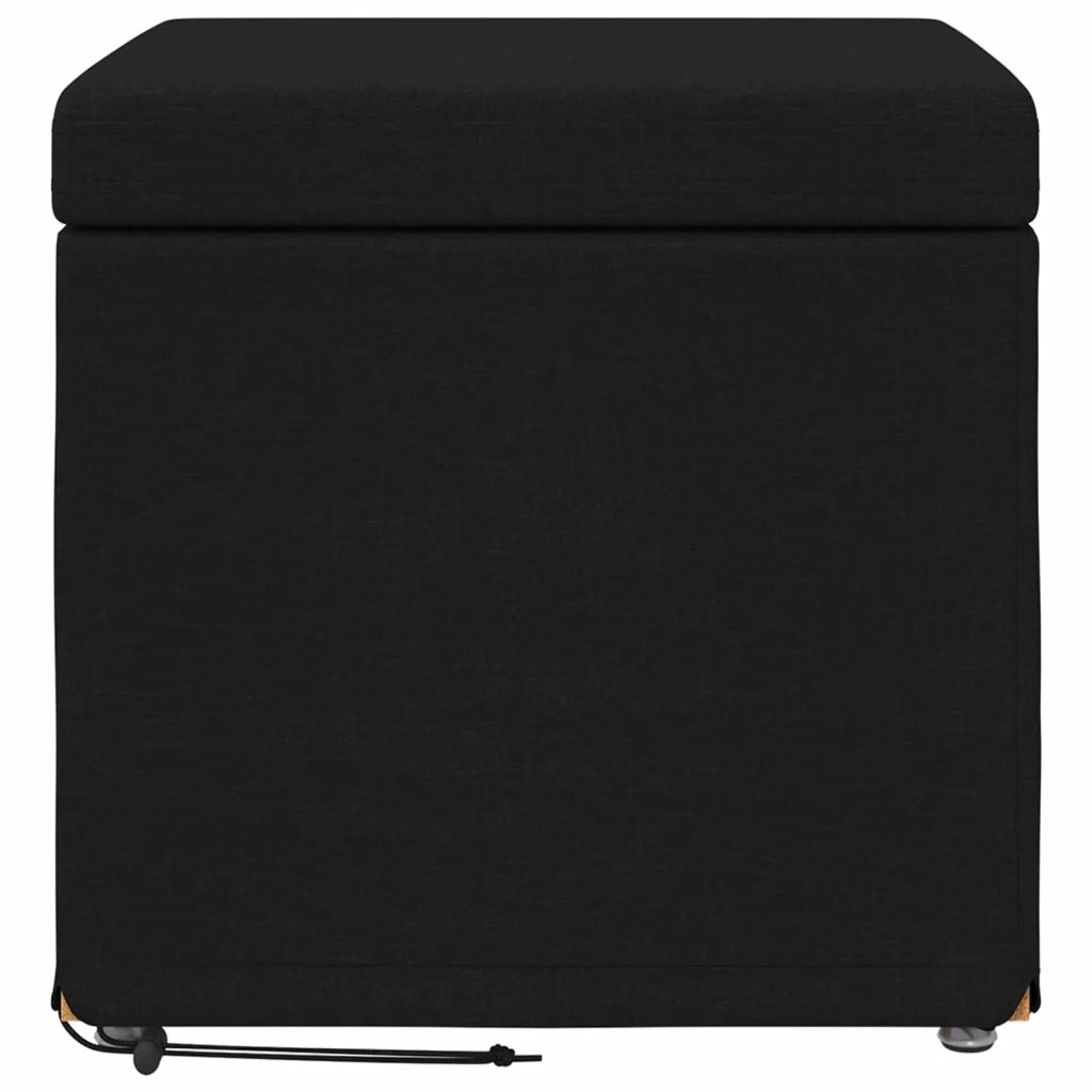 Pouf Nero 41 x 41 x 40 cm Tessuto e Legno Ingegnerizzato