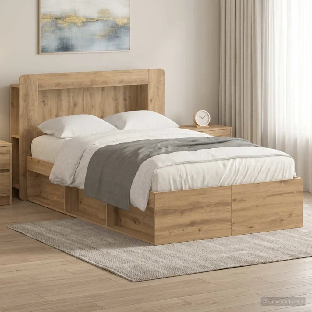Telaio del letto con storage Rovere Artigianale 120 x 200 cm