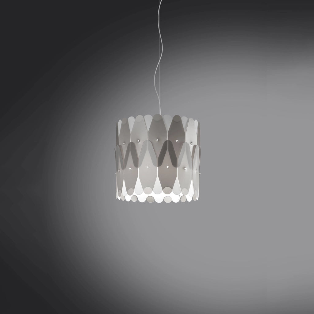 Sospensione Moderna Amanda Polilux ® Argento E Metallo Cromo 1 Luce E27