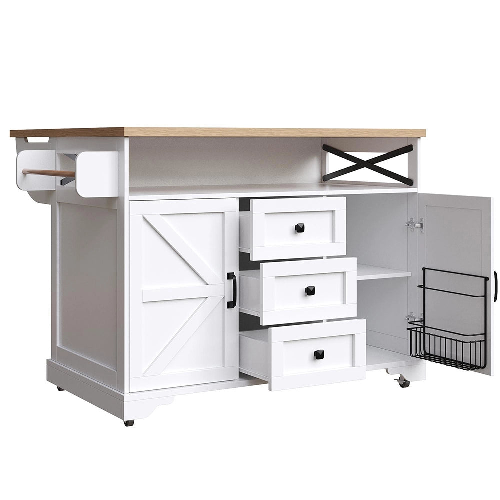 Carrello di servizio da cucina con ruote - Xylo - Tavolo pieghevole, illuminazione LED, scaffali per snack, multifunzionale