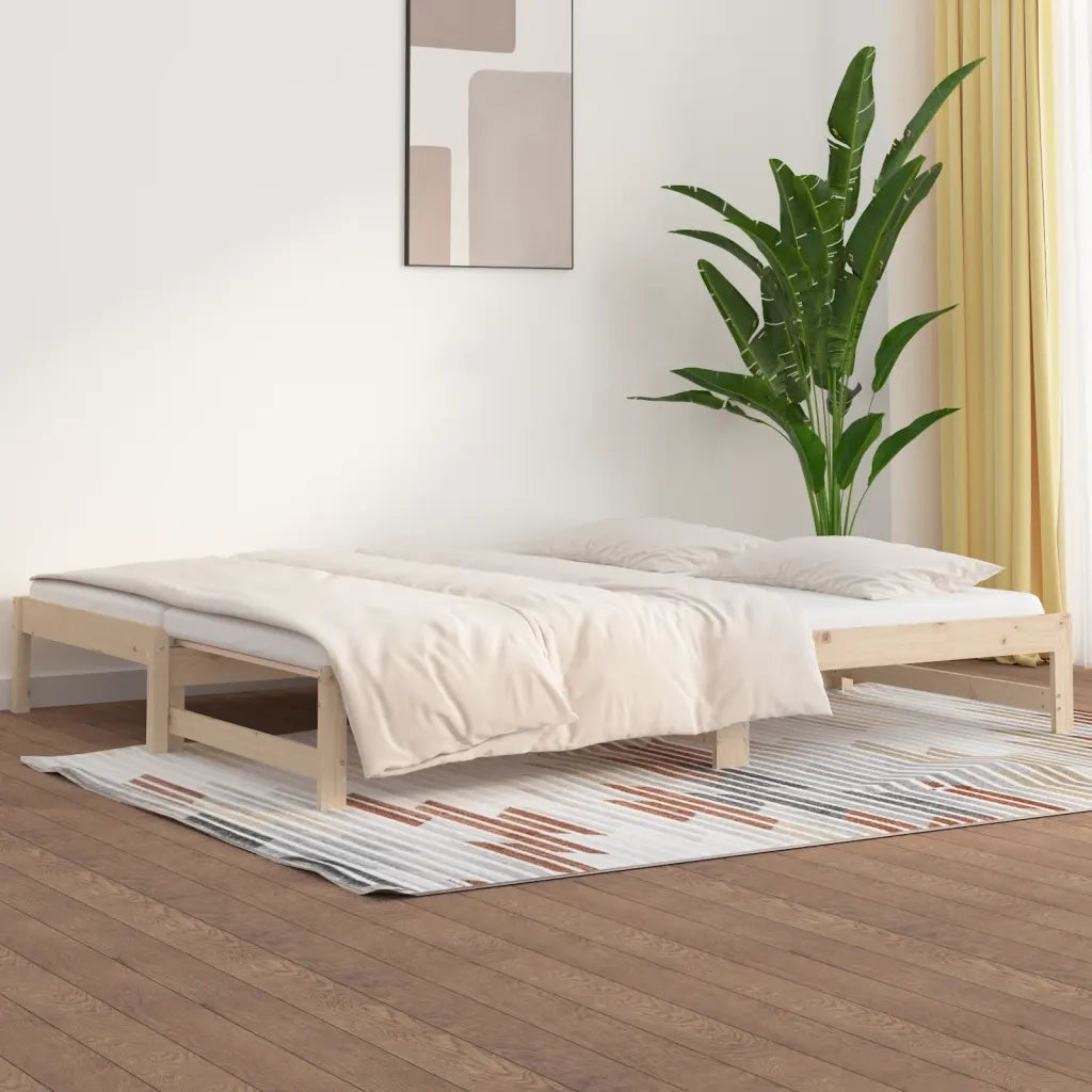 Letto singolo | Letto per adulti | Dormeuse Estraibile 2x(90x190) cm Legno Massello di Pino