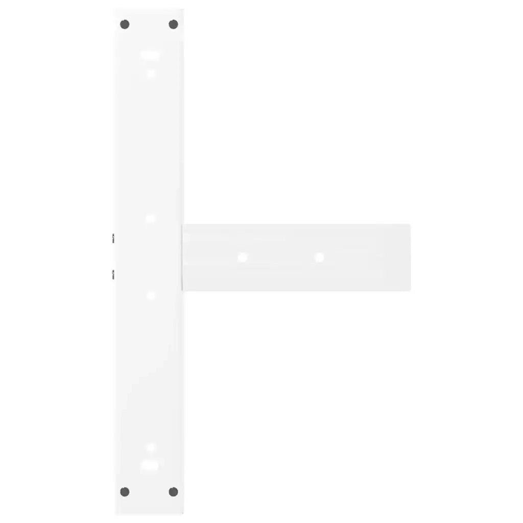 Gambe per tavolo da bar a forma di T 2 pz bianche 60x35x(90-91) cm in acciaio 4013081