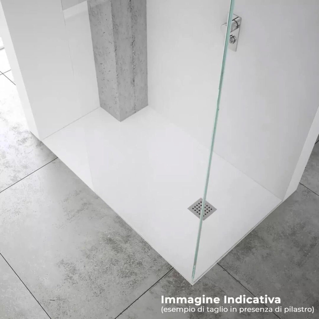 Piatto Doccia in Pietra 80x190 cm Pedrinelli Ardesia Stone Side Grigio Scuro