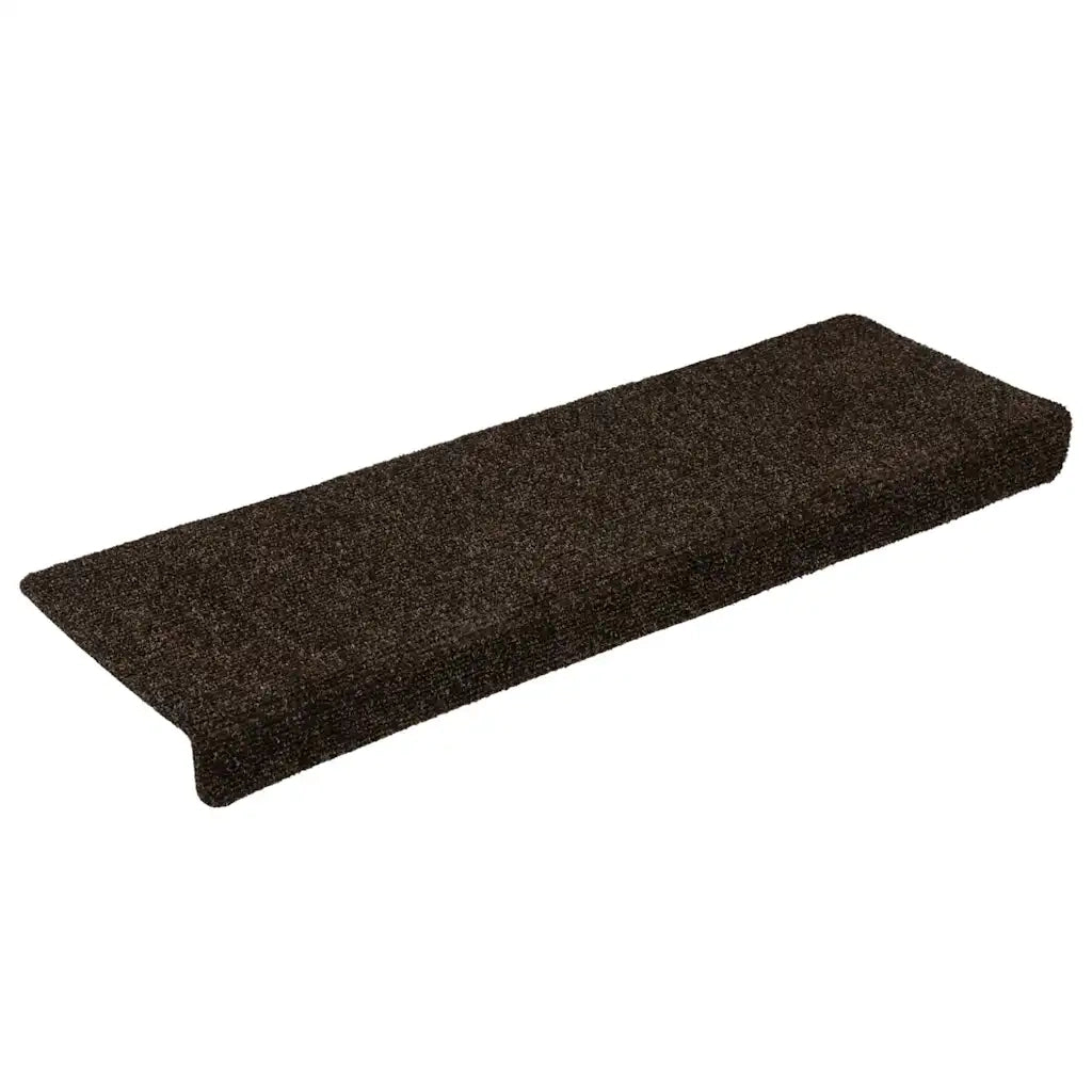 Tappetini per scale autoadesivi 30 pz 65x21x4 cm marrone scuro bordo rettangolare 3365697