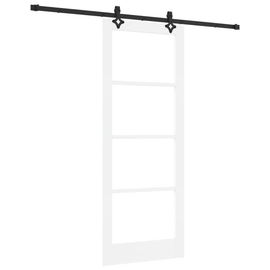 Set di Porte Scorrevoli  Bianco 83x211 cm in Legno Massello di Pino