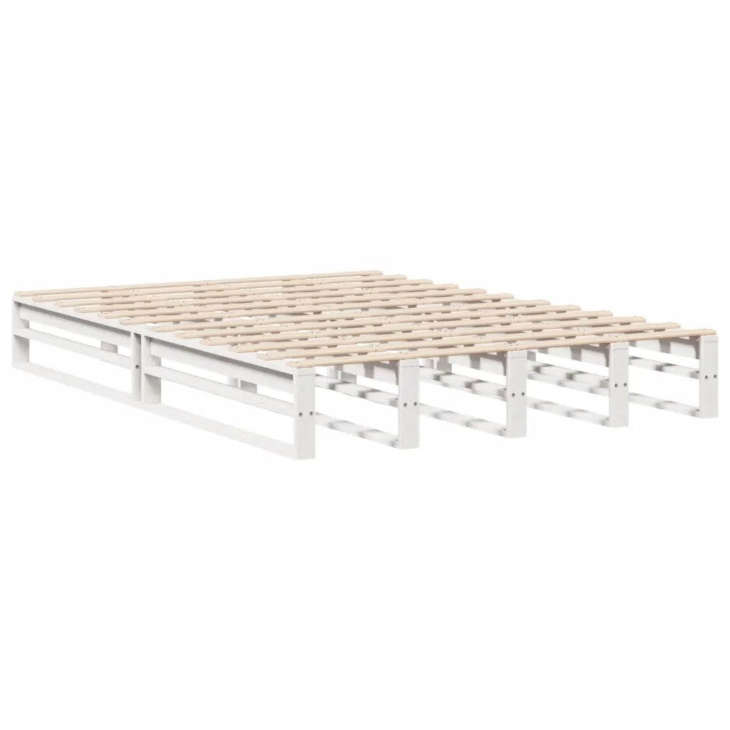 Letto senza Materasso Bianco 120x200 cm Legno Massello di Pino 3302292