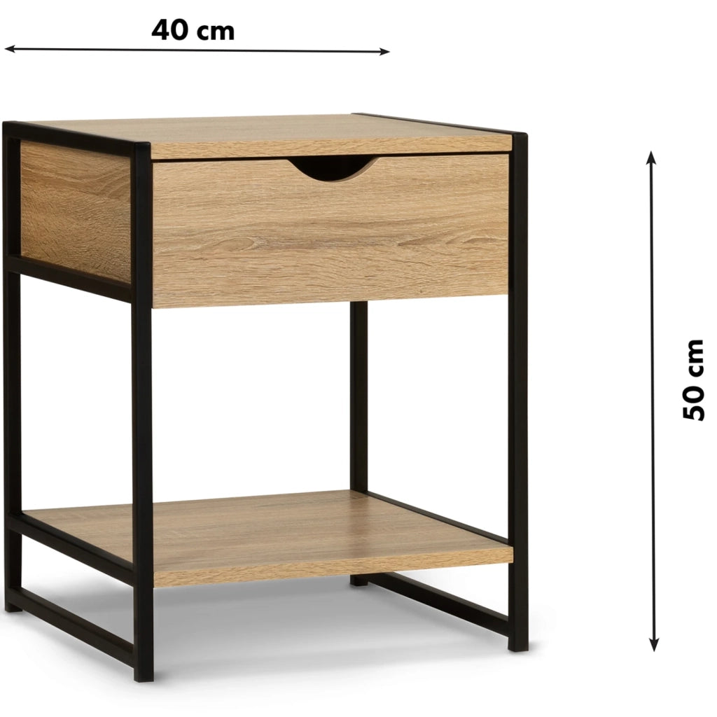 IDMarket - Set di 2 comodini di design industriale DETROIT