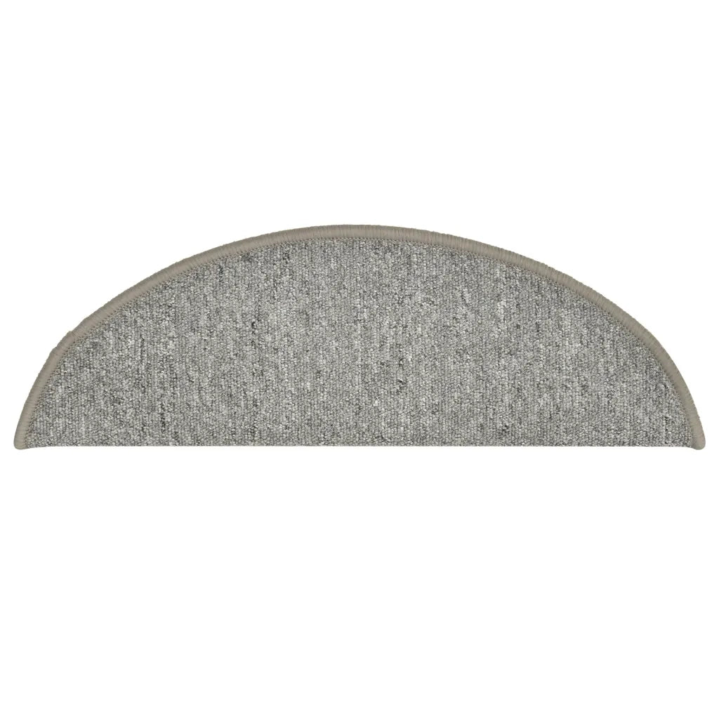 Tappetini per scale 15 pz 56x17x3 cm Grigio chiaro Semicircolari 322370