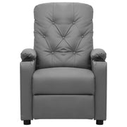 Poltrona Reclinabile Grigia in Similpelle 339126