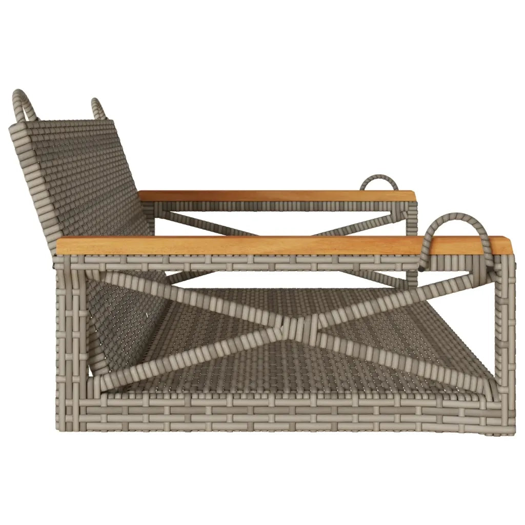 Panca da Giardino | Panchina Dondolo Grigia 109x62x40 cm in Polyrattan