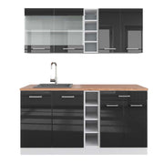 Vicco Cucina completa Antracite lucido/bianco 160 cm , PL Rovere