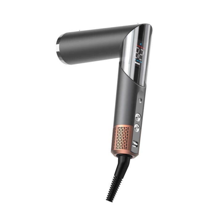 Styler capelli 5 in 1 con aria calda 1400W, 5 accessori intercambiabili e display LED, arriccia asciuga e modella - Sogo