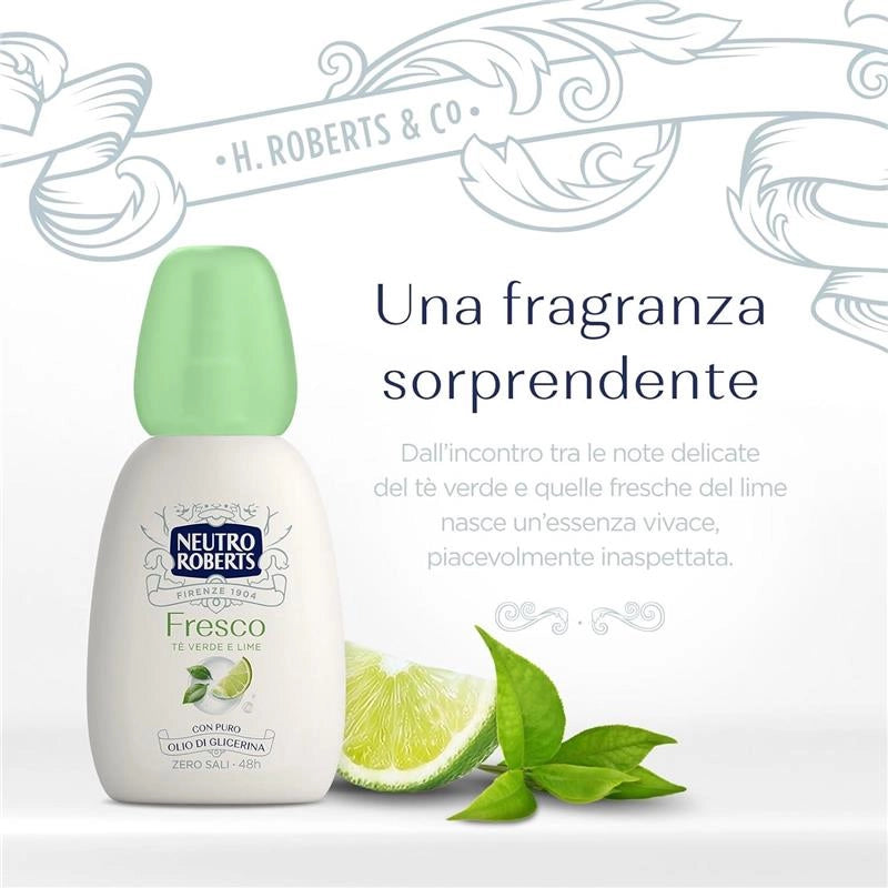 SET 4 NEUTRO ROBERTS DEODORANTE VAPO FRESCO VERDE TÉ VERDE E LIME 75 ML